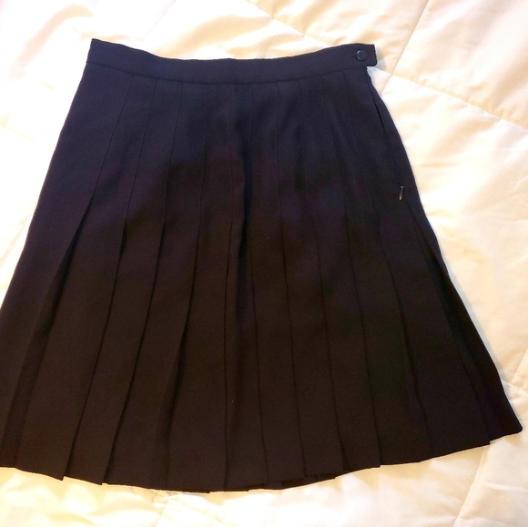 Ann Taylor navy pleated skirt size 10 petite - Picture 6 of 6